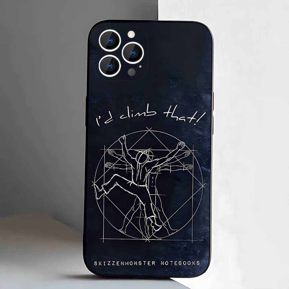 Climbing Phone Case Silicone Soft For IPhone 17,16,15,14,13,12,11,Pro,Max,Plus,E,Air,Mini Black