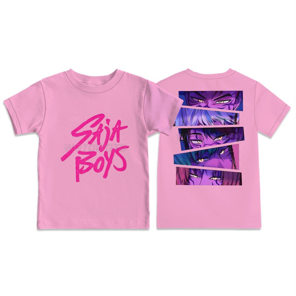 

Cute Cartoon Printed T-shirt Children s Casual Short Sleeved Round Neck T-shirt Men s Women s T-shirt 130 рожевий