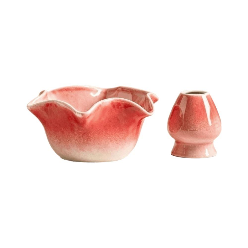 Japanese Style Ceramic Matcha Tool Flower Shaped Matcha Making Kit Matcha Tea Set Matcha Lovers