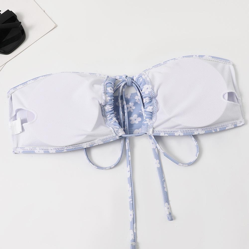 2023 Floral Print Cross-Strap Women's Two-Piece Bikini