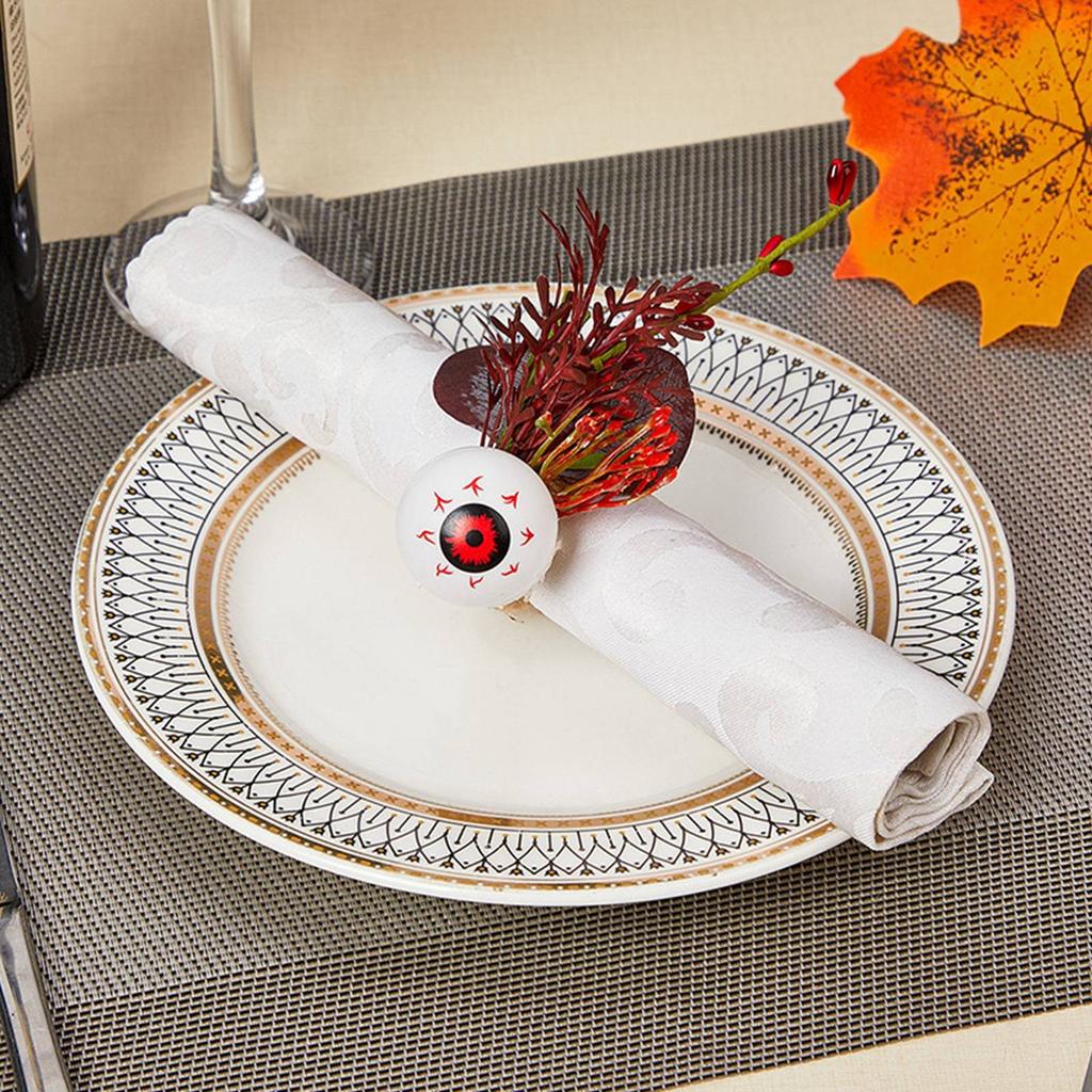 Halloween Napkin Rings, Maple Napkin Holders Fall Decorative Napkin Grommets For Thanksgiving Halloween Table Decorations