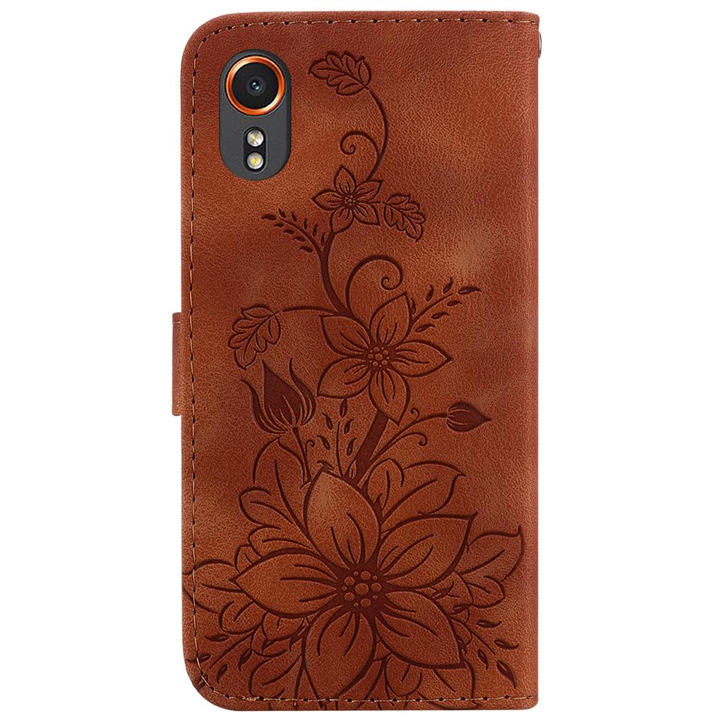 For Samsung Galaxy Xcover7 Case Flower Leather Phone Cover with Wallet Function