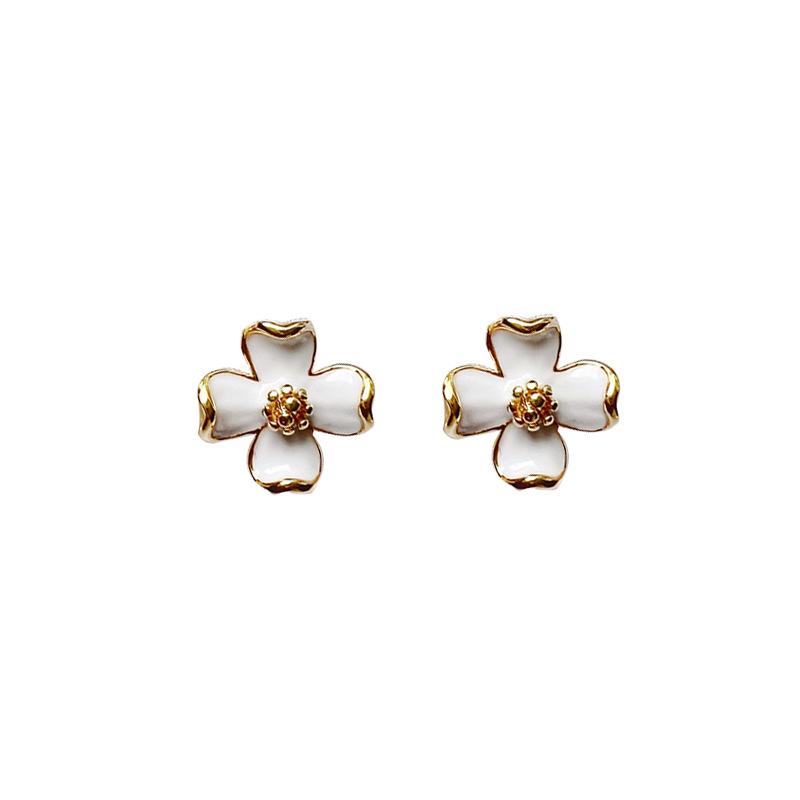 Tea Flower Mosquito Coil Holder Earrings, No-Pierce, Painless French Style for Women