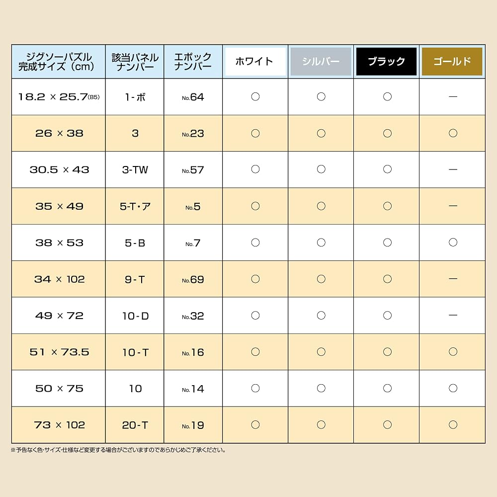 Epoch [Made In Japan] Aluminum Puzzle Frame Panel Max White (34 X 102 Cm) (Panel No. 9-T) with Ha...