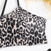2025 European & American Leopard Print Push-up Color Block Bikini