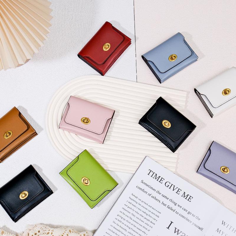 Short Hasp Wallets Pu Leather Multi-Card Pocket Purses For Women Portable Money Bag Small Coin Card Holders