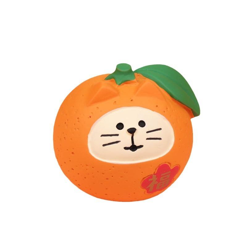 Orange Cat Citrus Cat Cute Handmade Decoration Item Cute Particle Home-made Resin Artwork Small Decoration Piece