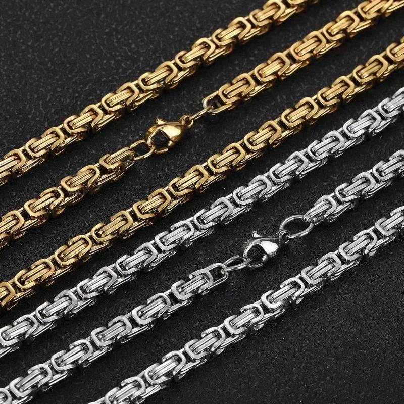

Мужское ожерелье из нержавеющей стали в стиле хип-хоп, 4 мм, имперская цепь, титановая сталь, ювелирные изделия, индивидуальный браслет из золота 18 карат