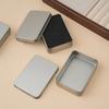 1Pc Silver Mini Rectangular Tin Box Miscellaneous Container Cosmetic Storage Box Small Iron Box