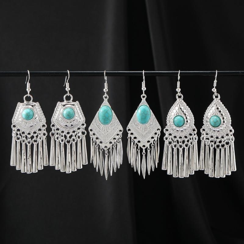 

Винтажные серьги с длинными кисточками из дворцового хрусталя в женственном стиле и универсальные индивидуальные серьги, модные серьги в этническом стиле, ювелирный подарок