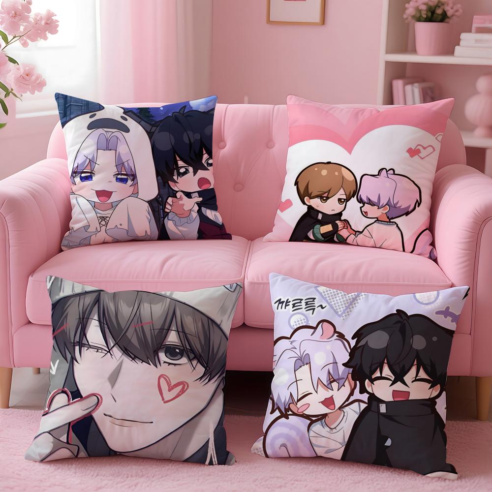 Federa Cuscino Anime Giapponese Romantico BL Virtual Strangers Tessuto Morbido Amico della Pelle Cerniera a Scomparsa