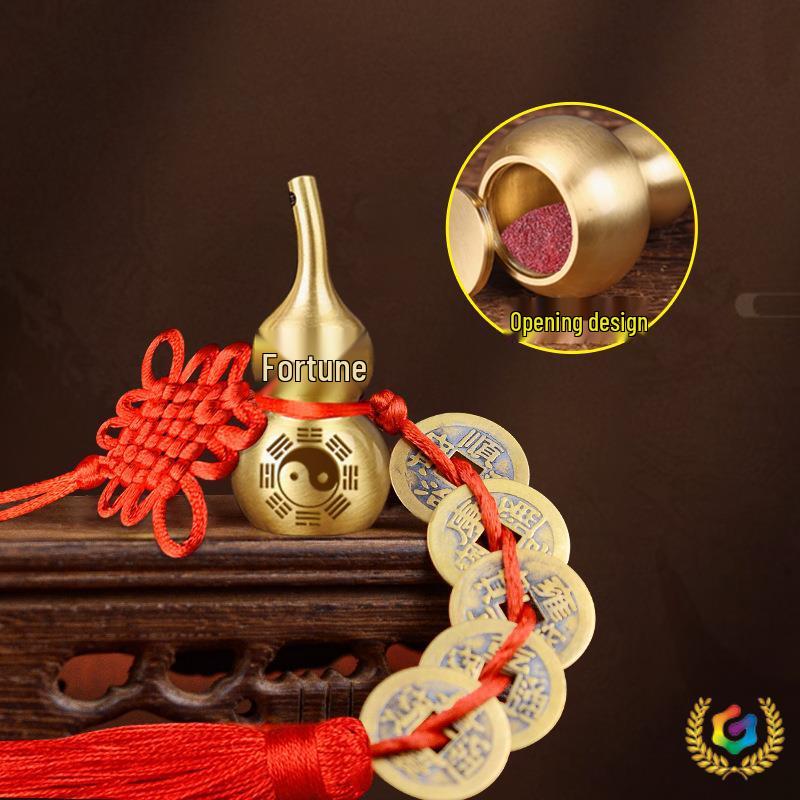 Медная монета Утолщенные Монеты Пяти Императоров Подвеска Багуа Тыква для Порога Двери One Gourd Pendant String