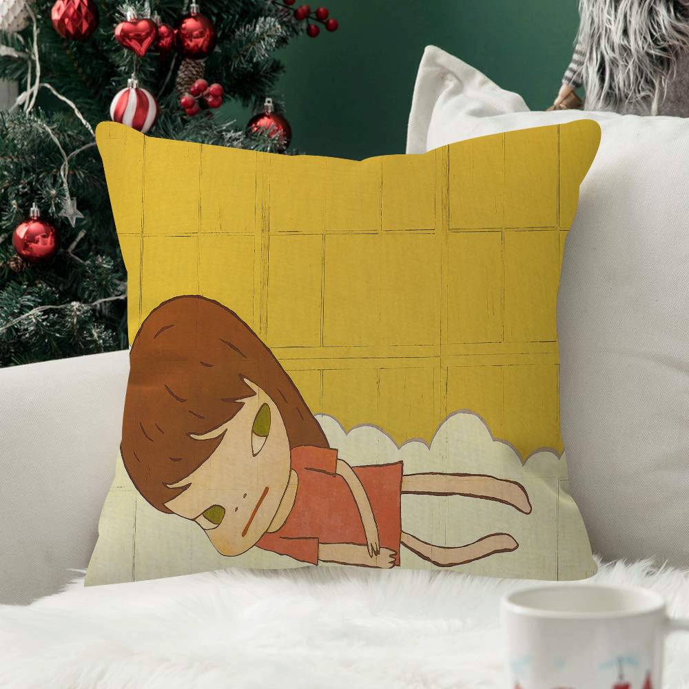 YYoshitomo Nara Fashion Decorative Pillowcase Throw Cover Pillow Case Cushion For Living Room Square Home Decor