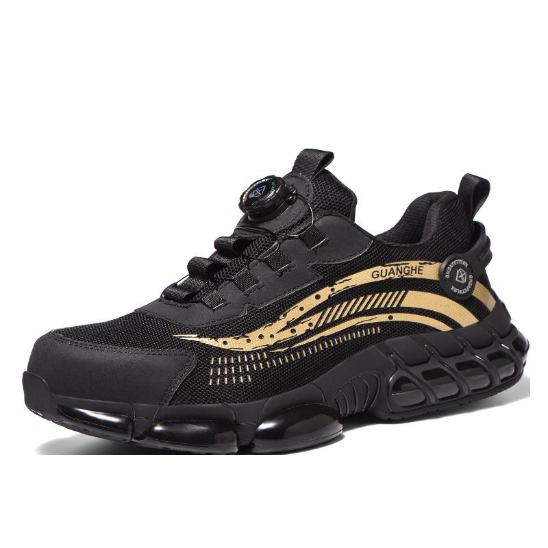 Labor Insurance Shoes Rotating Button Anti-smashing, Anti-piercing, Wear-resistant Steel Head Safety Construction Site Shoes