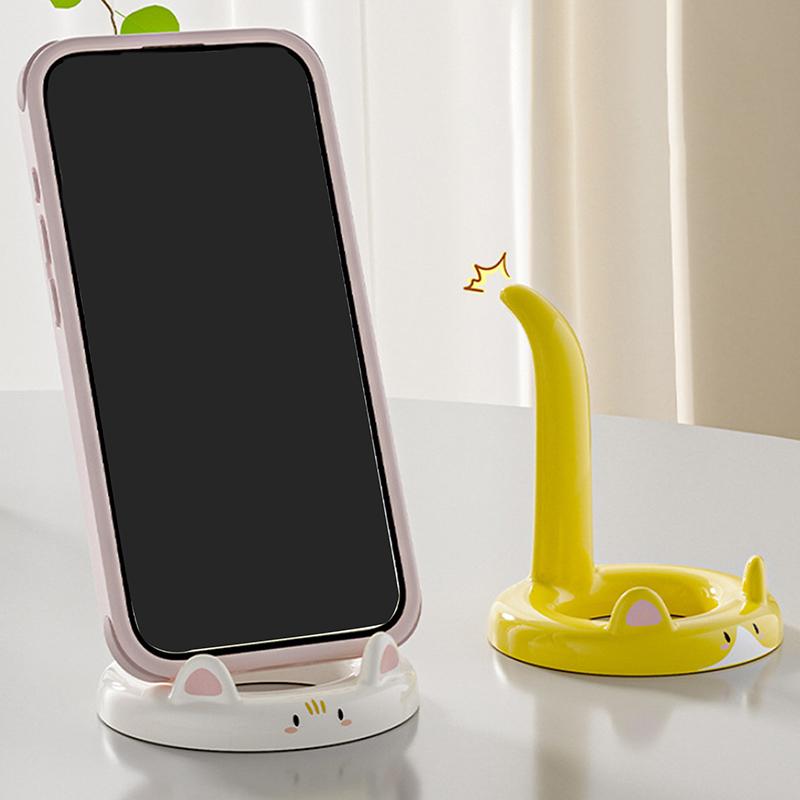 Cartoon Cat Shape Mobile Phone Stand Phone Rack Portable Cute Colorful Lazy Phone Desktop Holder For Cell Phone