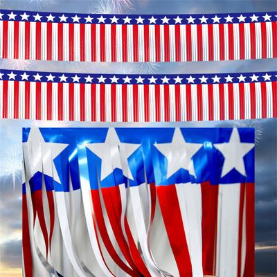 Závesný transparent na Deň nezávislosti Dekorácie na Deň nezávislosti Červený a modrý Vrchná strapcová ťahacia kvetina