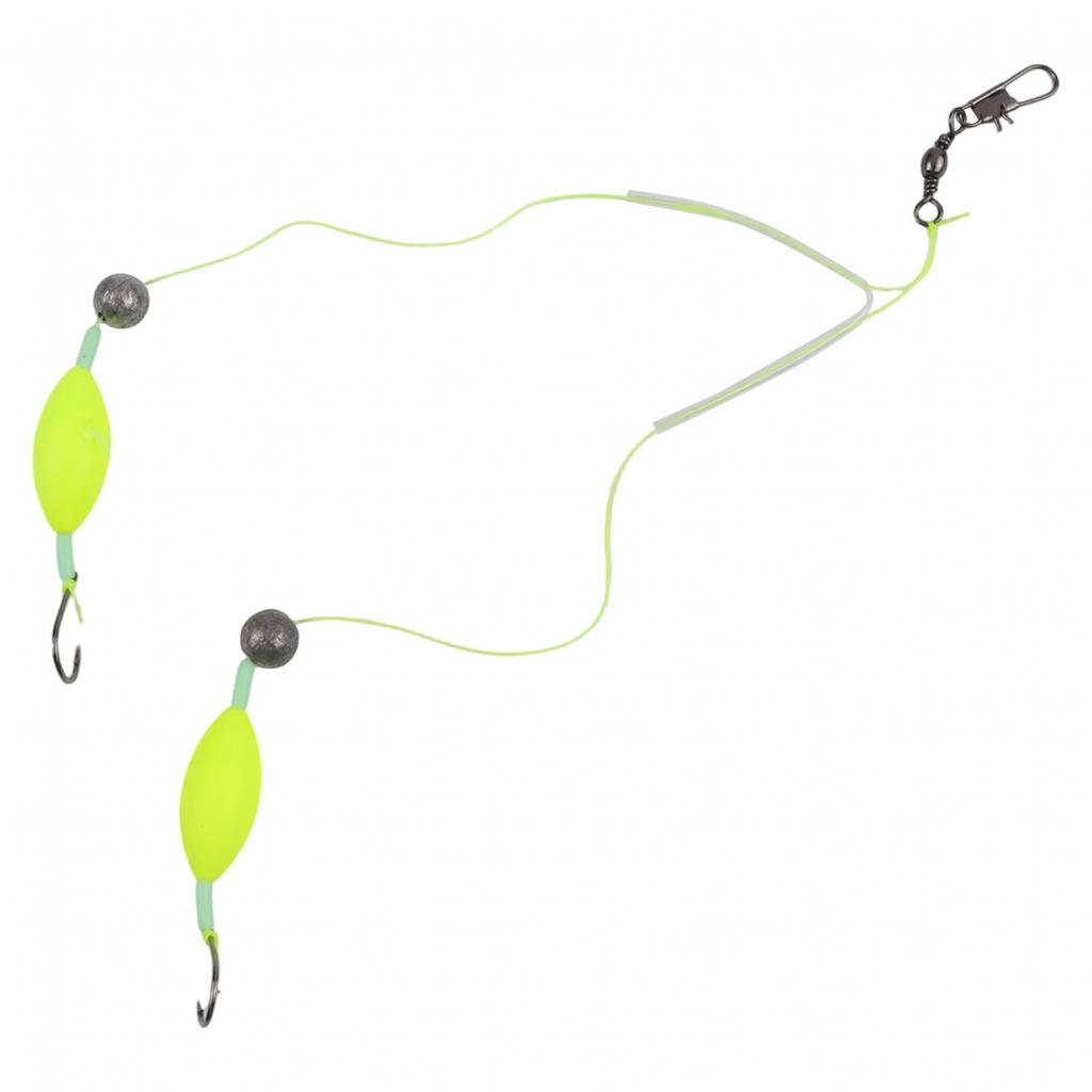 Attractive Silver Finish Double-Hook Rig Metal Fishing Hooks