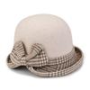 Women S Elegant Wool Bucket Hat With Bow Plaid For Mom Autumn Winter
