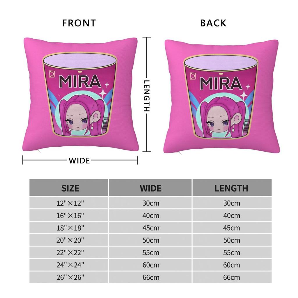 Kawaii Mira Ramen Cup Throw Pillow Cover Decorative Pillow Kpop Demon Hunters Huntrix 45*45Cm Pillowcover Home Decor