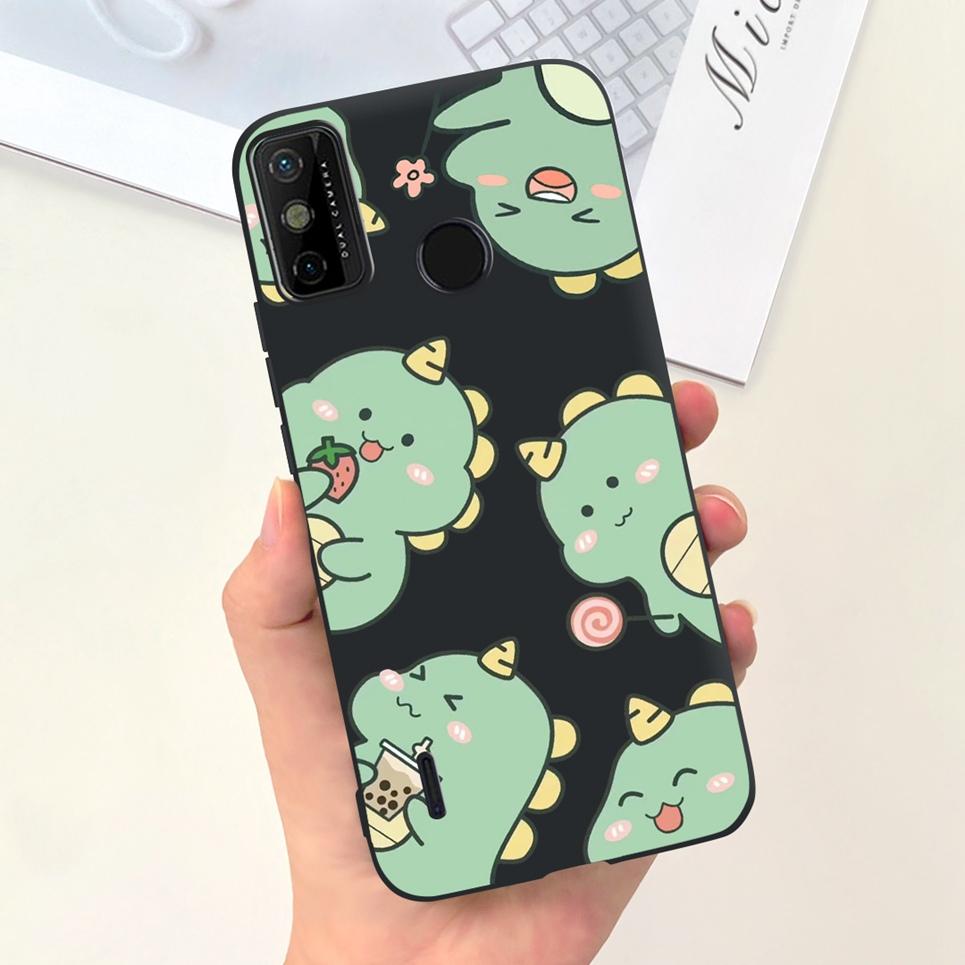 For Tecno Spark 6 Go Case KE5j KE5k Cute Astronaut Cat Night View Cover Liquid Silicone Phone Cases For Spark 6GO Bumper Fundas