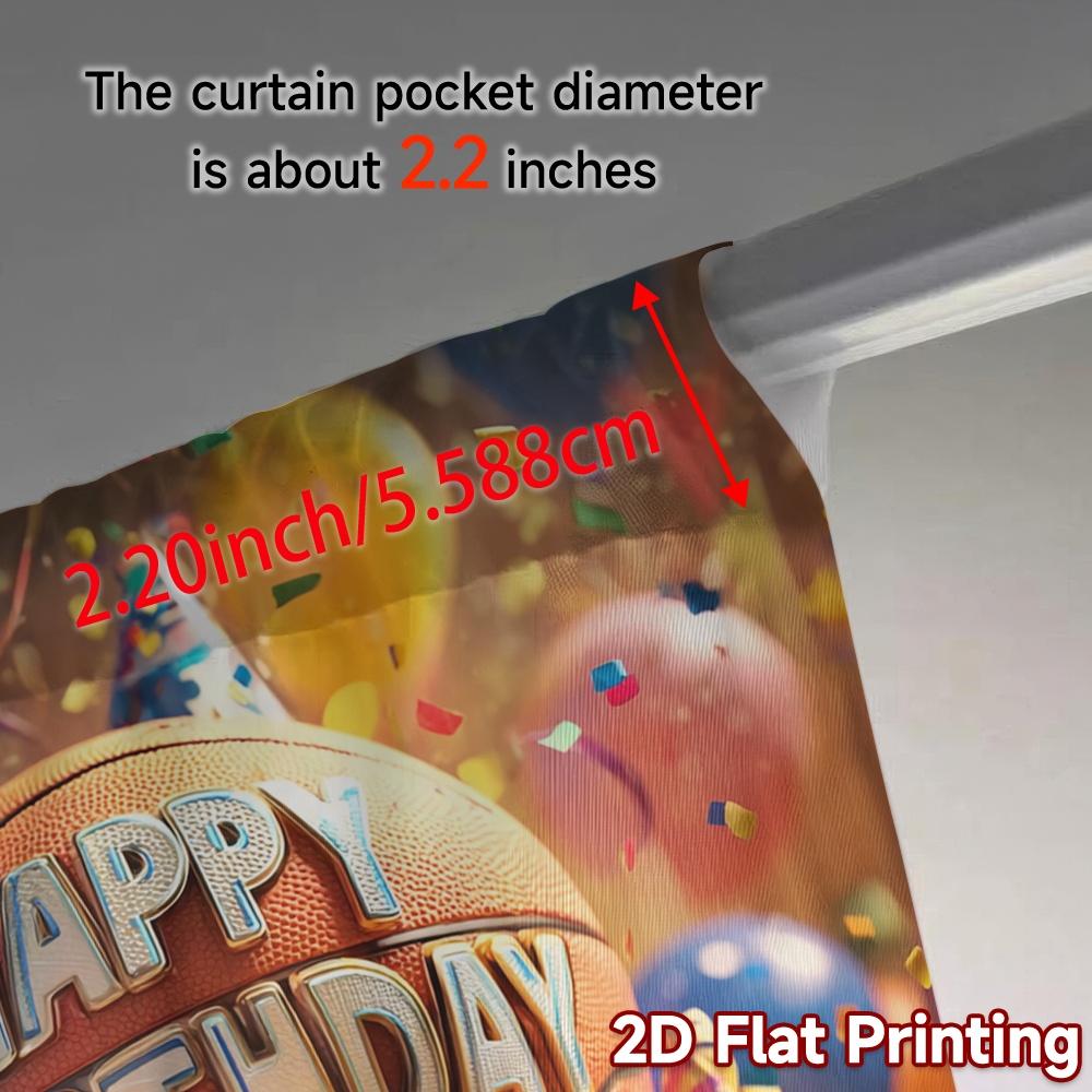 2pcs   2D FLAT PRINTING Curtains (Without Rod) Basketball Party Chic Chic Curtains Polyester Easy Install Curtains Room Decor