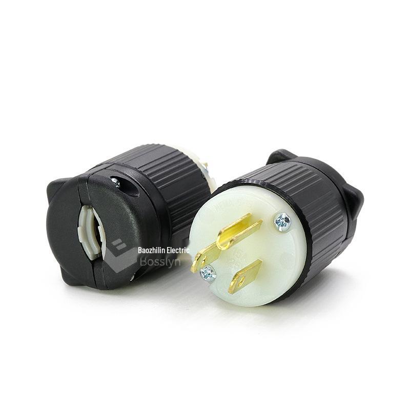 15A US Standard Audio Straight Plug for Small Generators (5-15P)