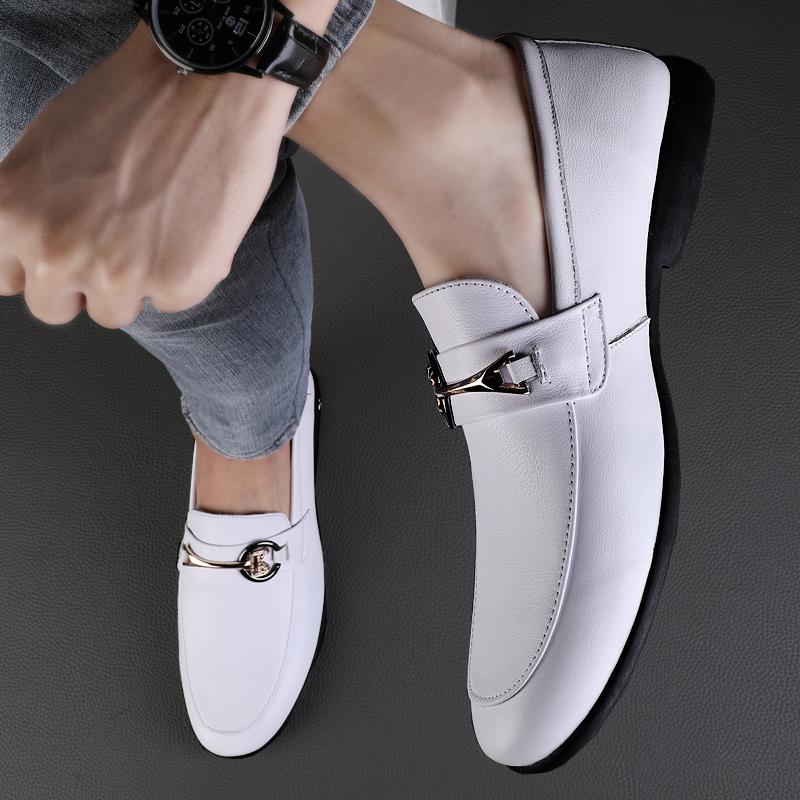 Fashion Genuine Leather Men Shoes Casual Brand Formal Mens Loafers Moccasins Italian Breathable Slip On Male Boat Shoes New Men Flats