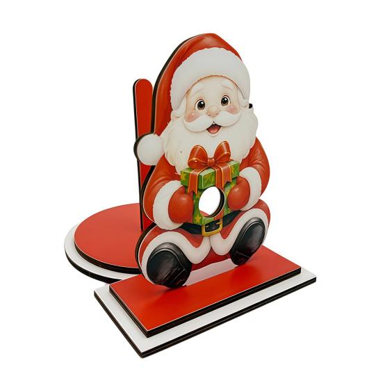 Rustic Winter Home Accessories Christmas Wooden Paper Towel Holder, Decorative Vertical Roll Dispenser, Gift for Stable Weighted Base Organizer