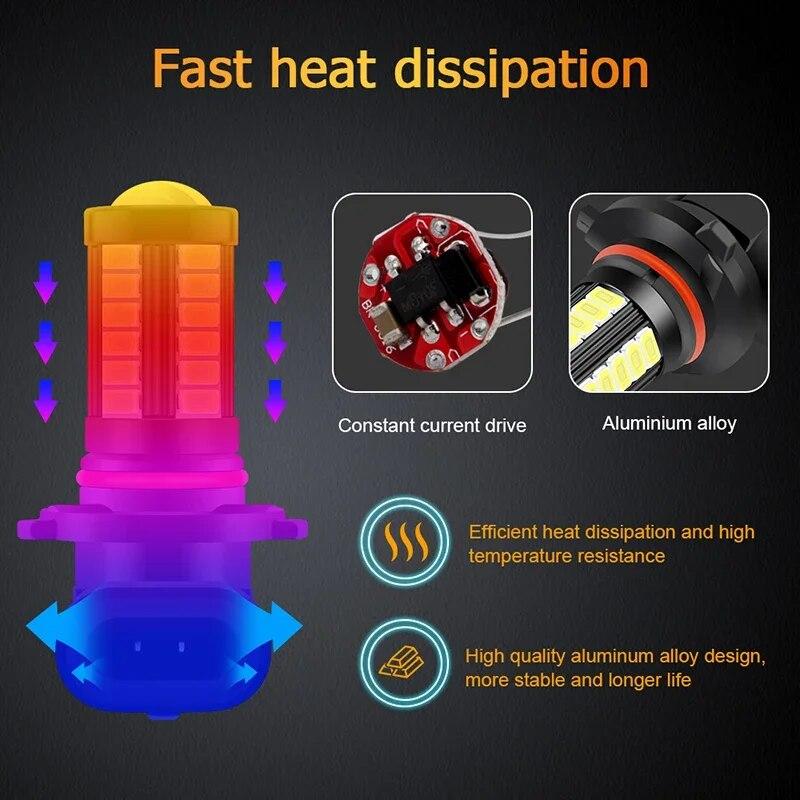 2pcs 12-24V H7 H4 H11 5730 Chips 33smd 9005 HB3 HB4 9006 LED Bulbs Fog Lamp Headlight Bulb Running Light Car Driving Light 6000K