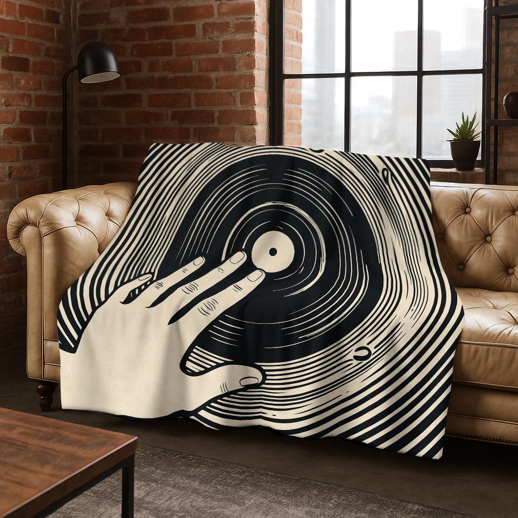 DJ Screen Record Flannel Blanket,Warm and Cozy Soft Throw Blanket for Home Bedroom Bed Sofa Office Travel Picnic Cover Kid Gift