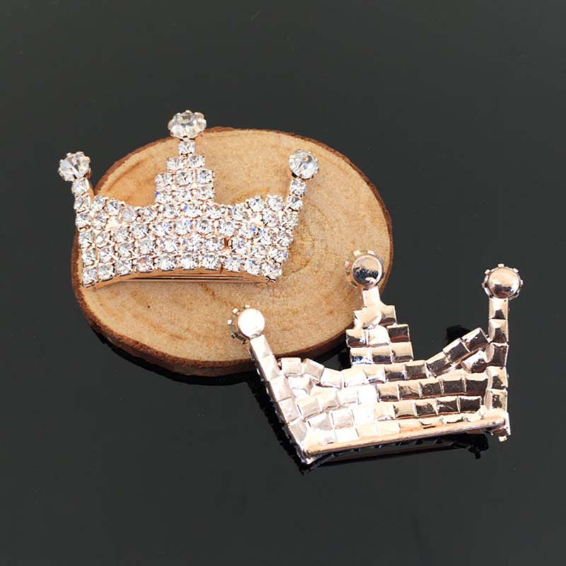 Engood 50Pcs Full Crystal Crown Rhinestones Button Queen Crown Sewing Trim & Embellishments Craft Buckles for DIY Accessory