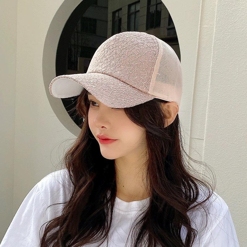 Sequins Solid Color Baseball Cap Ladies Mesh Shade Outdoor Leisure Travel Fashion Network Hat