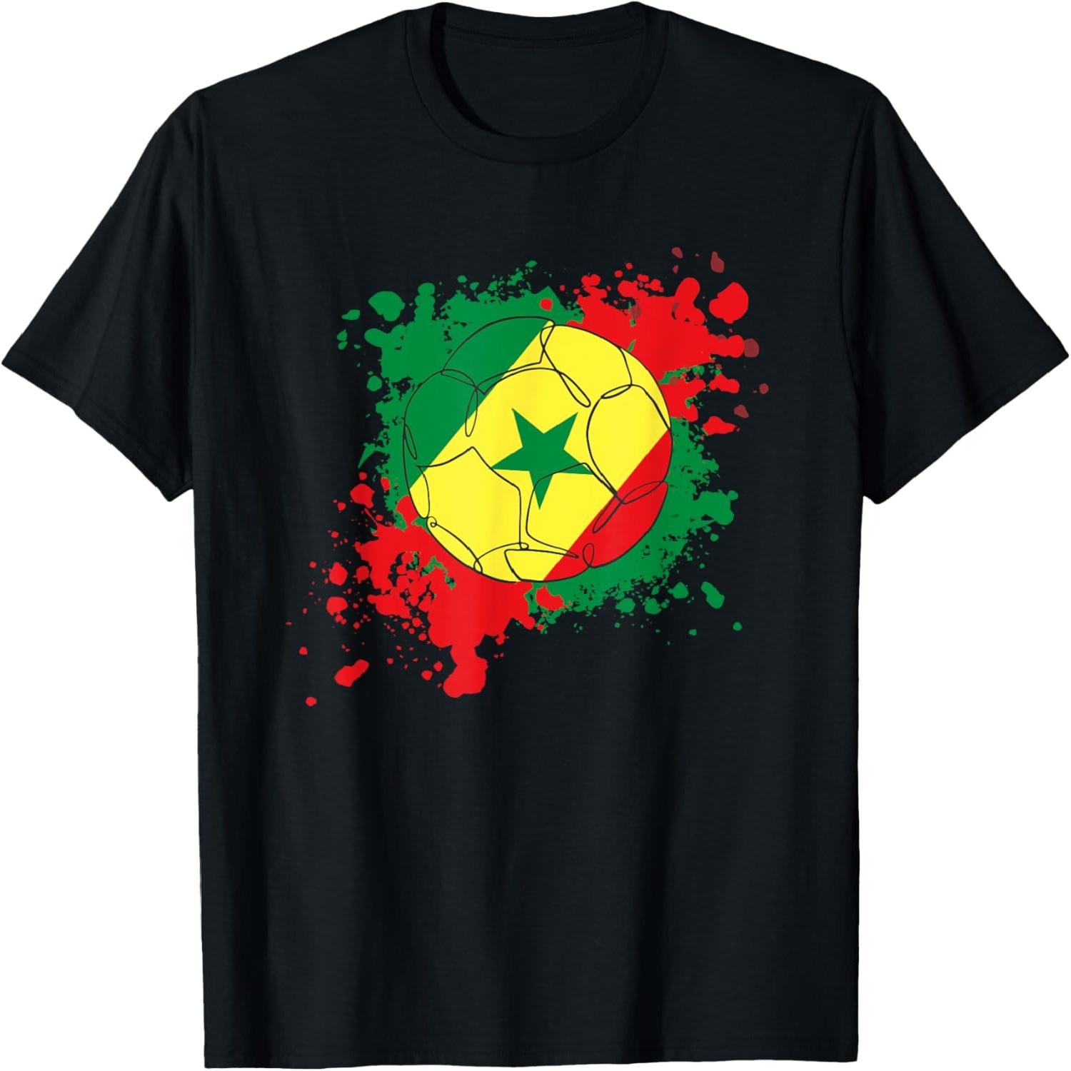 Soccer Ball With The Flag Of Senegal T-Shirt S