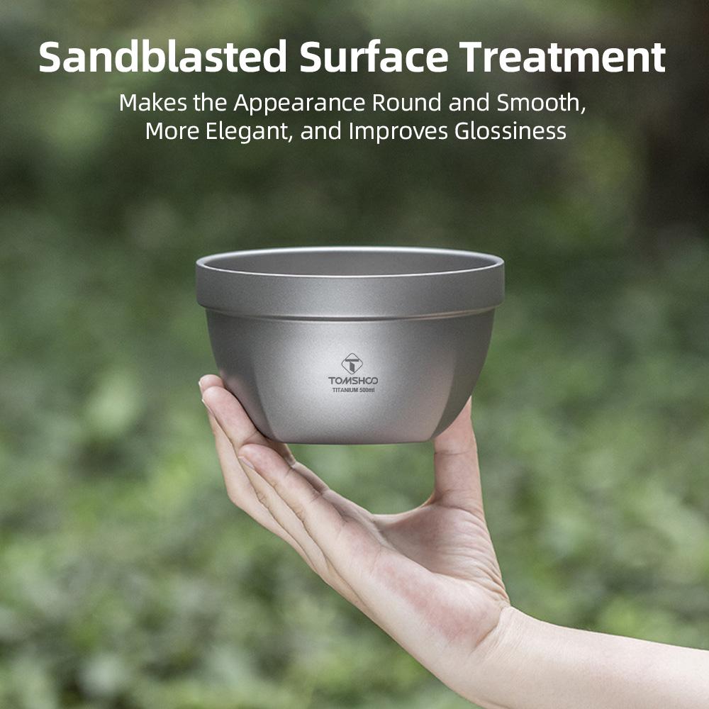 Ultraleichte Ti Doppelschichtschüssel für Outdoor Camping Picknick Reis Suppe Salat 500ml Fassungsvermögen Wärme