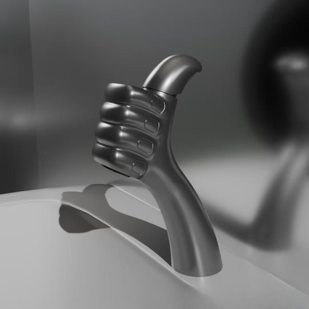 

Becola High-end Home All Copper Bathroom Hotel Bathroom Face Creative Basin Hot and Cold Faucet Mirror Bright Silver Super Thumb G1/2