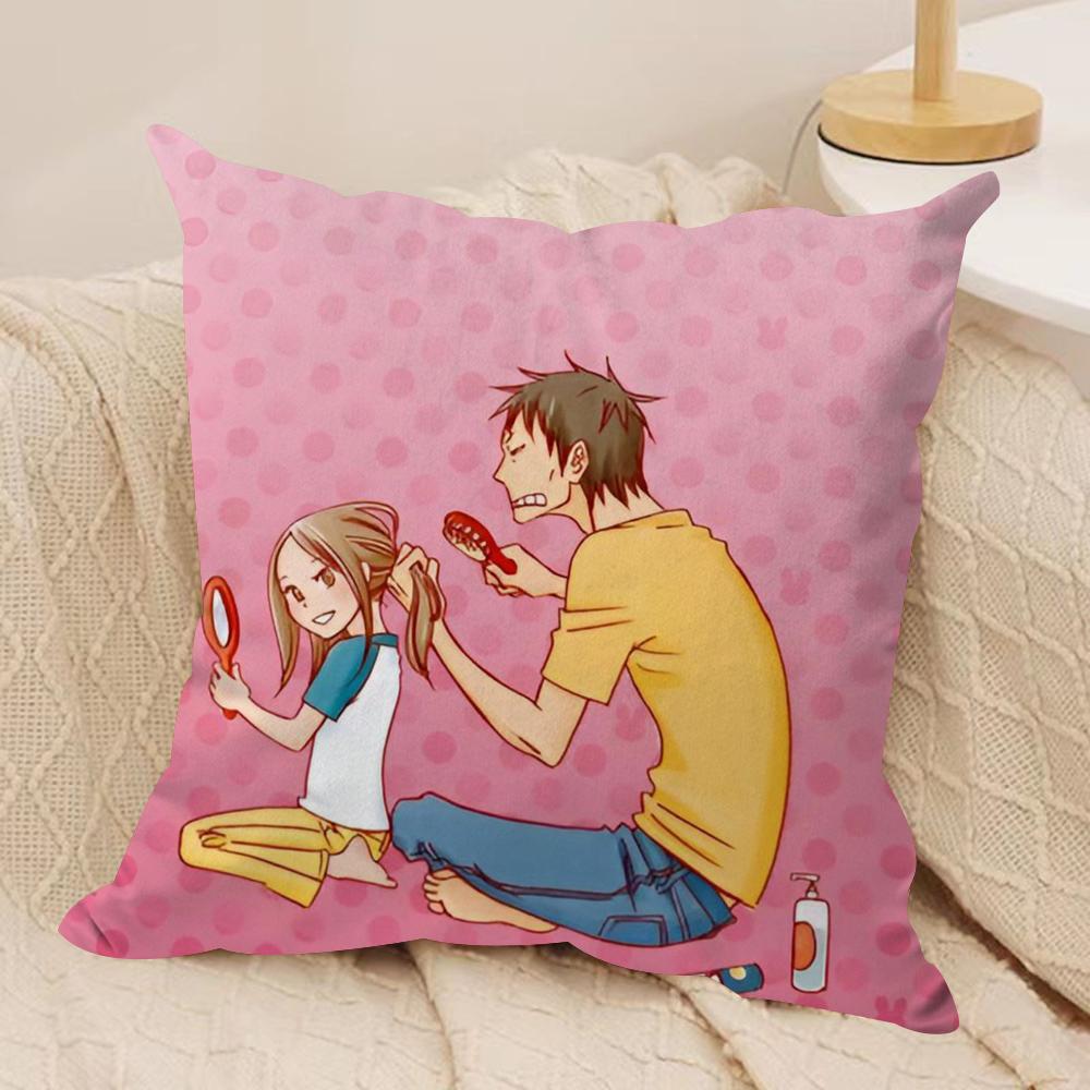 Bunny Drop Anime Cushion Cover Soft Plush Fabric Double-Sided Printed Sofa Cushion Cover for All Seasons Home Decor Gift