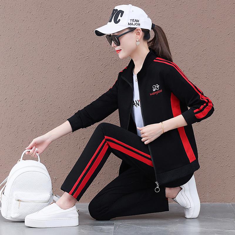 

Женский повседневный спортивный костюм-тройка из чистого хлопка на весну/осень 2024 года 5XL