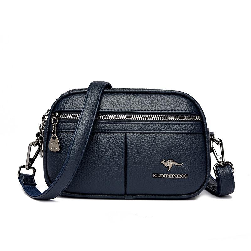 A Fashionable Single-shoulder Bag with Multiple Zippers and A Crossbody Bag for Middle-aged Mothers