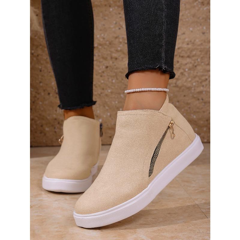 Side Zipper Platform Boots 2025 Winter New Plus Size Round Toe Ankle Boots for Women