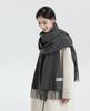 White Cashmere Scarf: Thickened, Solid Color, Versatile for Women & Men, Perfect for Autumn & Winter