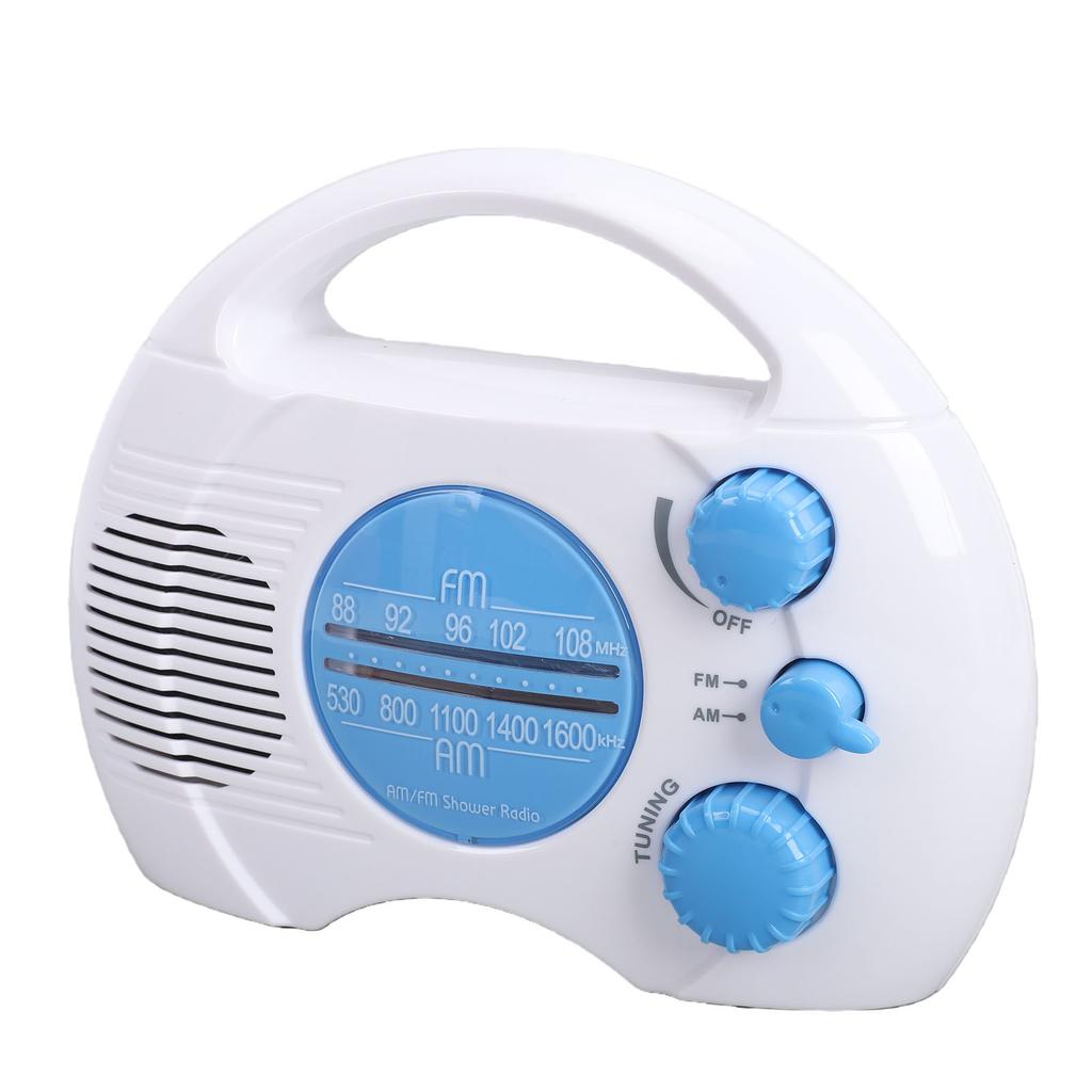 Shower Radio Water Proof Hanging Portable AM FM Radio with Built in Speaker for Home Bathroom Outdoor Beach