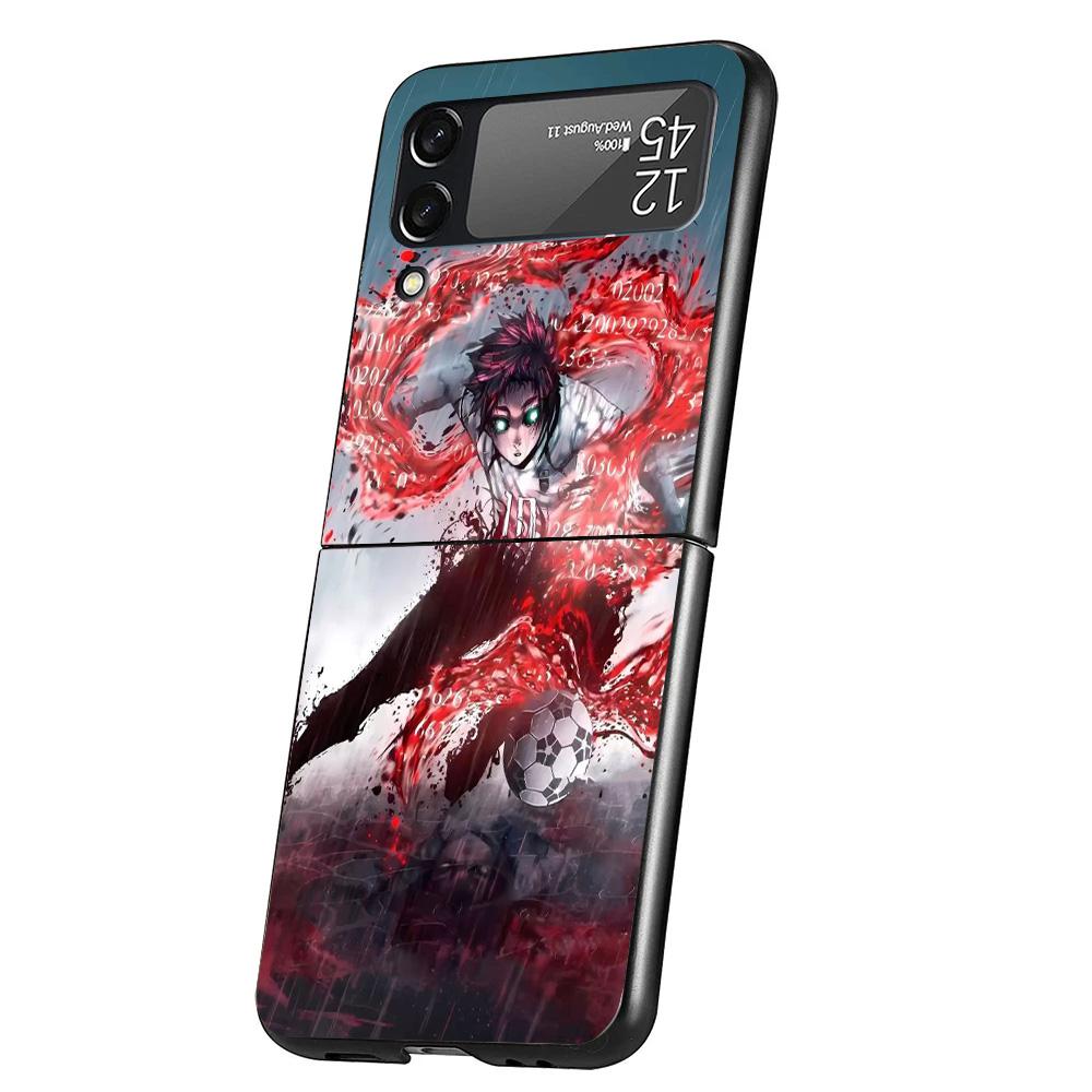 Blue Lock Shidou Ryusei Cover Phone Case For Samsung Galaxy Z Flip 7 6 5 4 3 5G Flip7 Flip6 Flip5 Flip4 Flip3 Black Fundas Shell