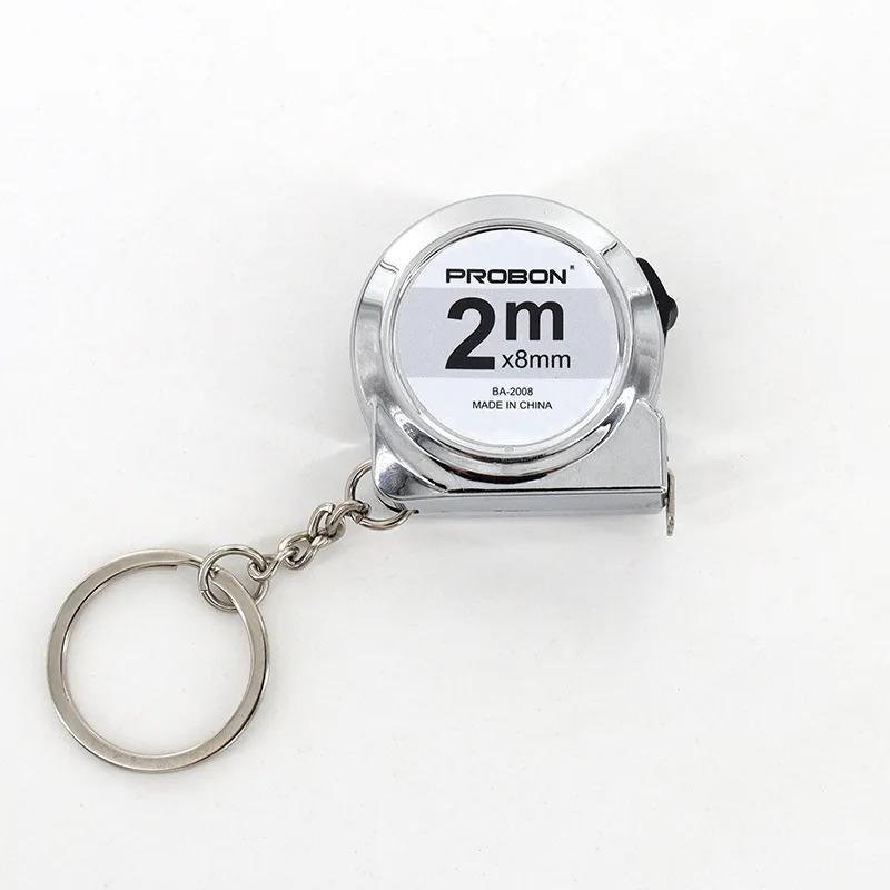 Portable Mini Tape Measure Retractable 2m Mild Steel Keychain Design Small Household Measuring Tool for DIY Crafting and Sewing