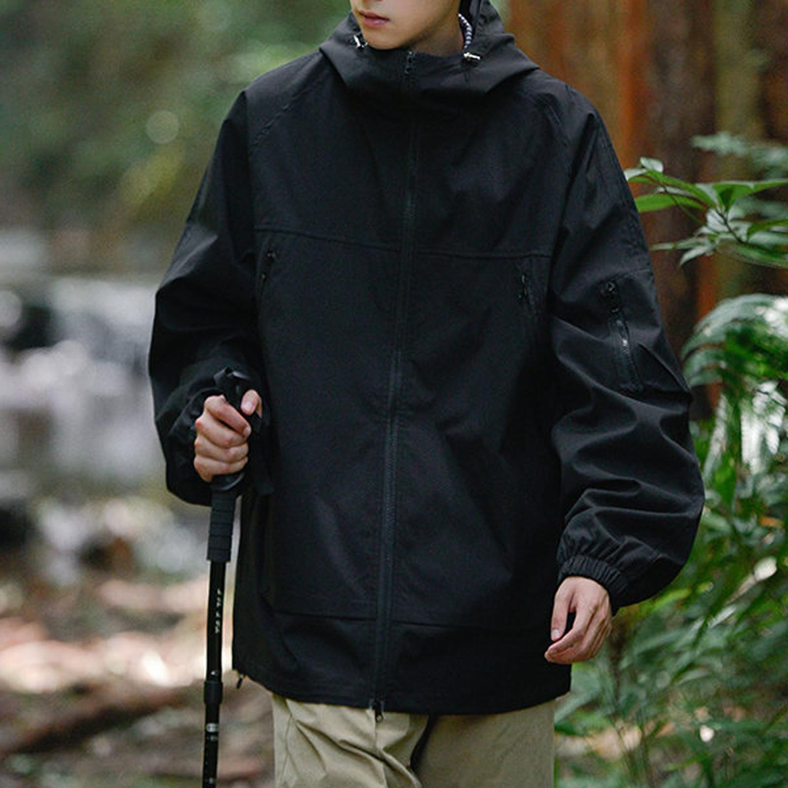 

And Winter Men s Solid Color Outdoor Mountaineering Rushsuit Work Clothes Hooded Coat XXXL чорний