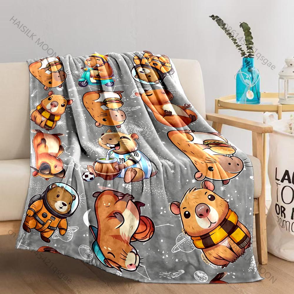 Verschiedene Größen Capybara Cartoon Decke Warm Weich Flauschig Überwurf King Size Luxus Überwurf Kinder Erwachsener Bett Sofa Decke Reise Überwurf