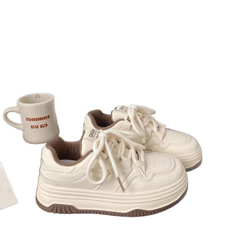 New sports shoes women's platform students versatile white shoes casual big head bread shoes board shoes