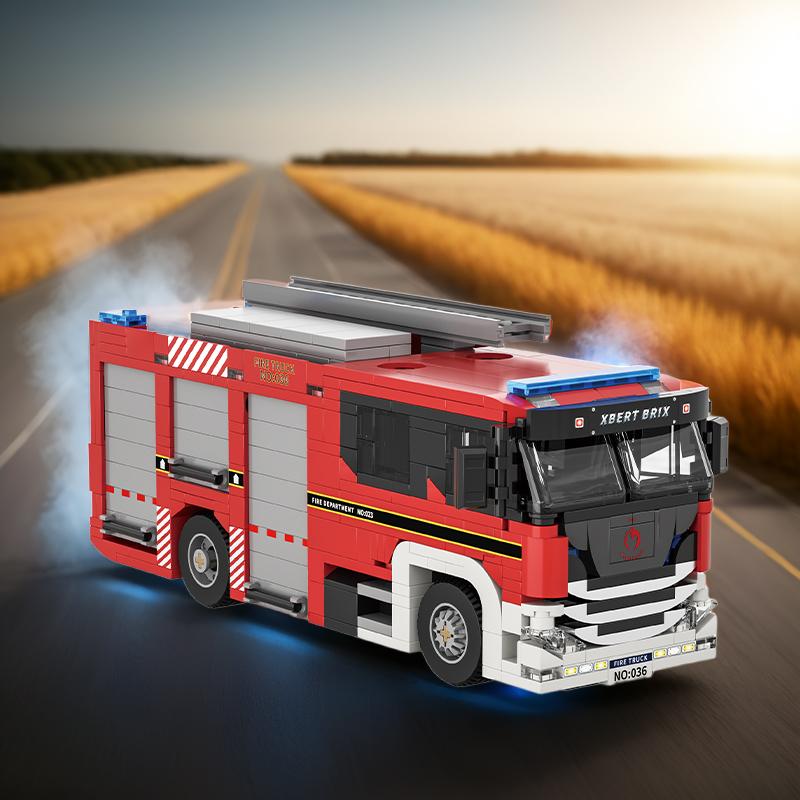 Fire Truck Building Set - City Engineering Rescue Vehicle Model - Puzzle Toy Gift for Children - Halloween and Christmas Present