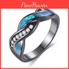 Elegant Blue Opal Ring For Women Featuring Floral Design And Luxurious Materials
