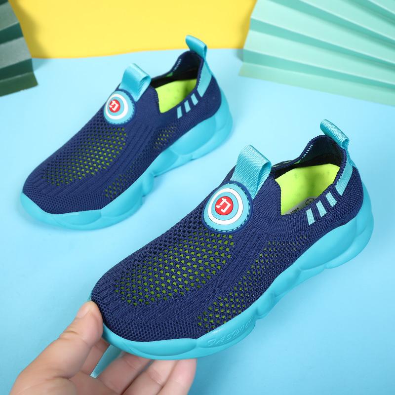 

Children Summer Shoes Boys Mesh Sneaker Fashion Lightweight Breathable Kids Slip on Shoes Sports Casual Sneaker for Boy 28 синий