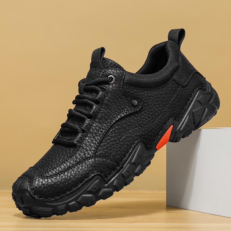 Handmade Split Leather Men's Casual Shoes Outdoor Off-road Running Shoes Anti Slip and Comfortable Men's Running Shoes